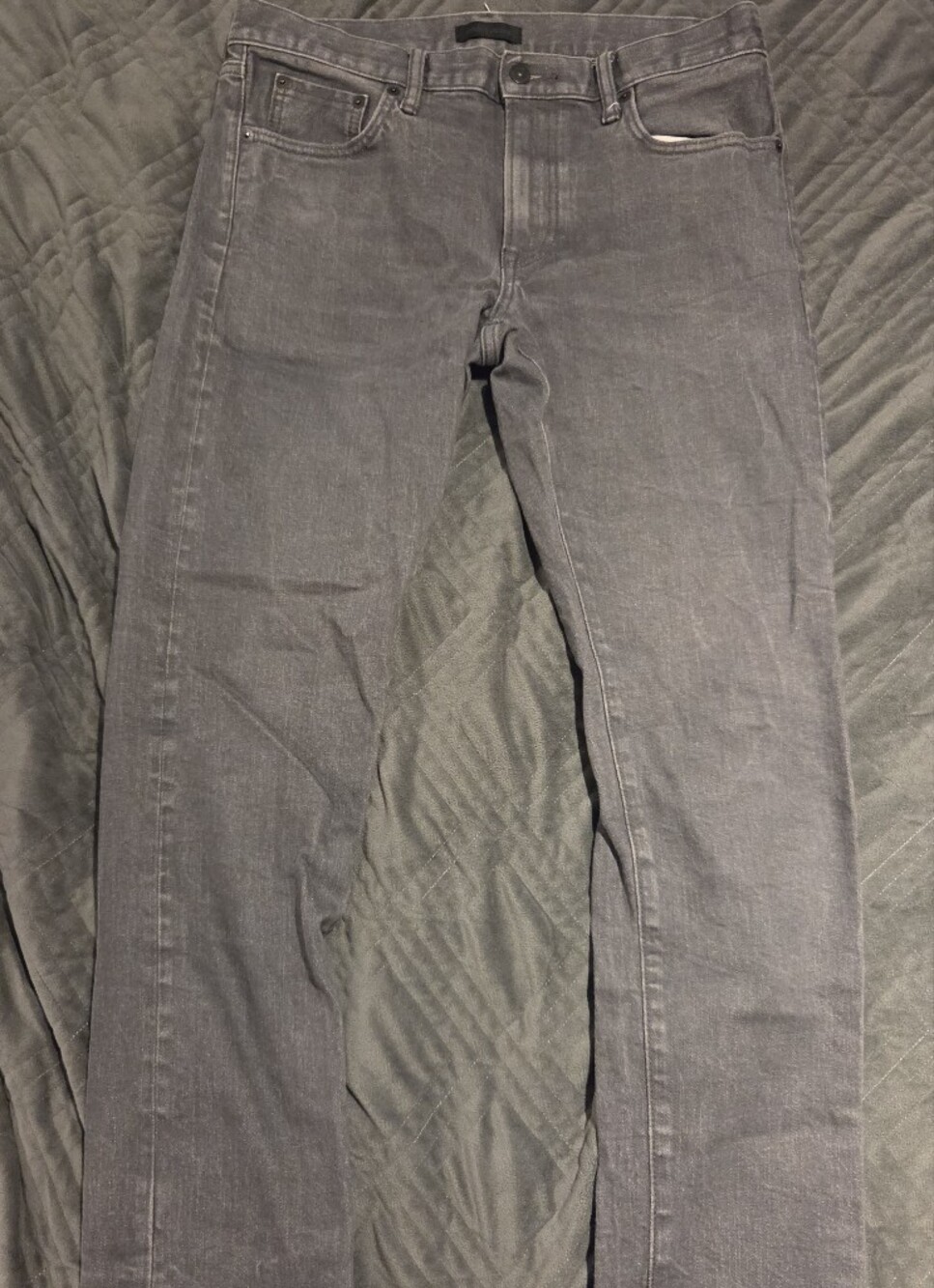 Uniqlo Gray Jeans with Subtle Texture